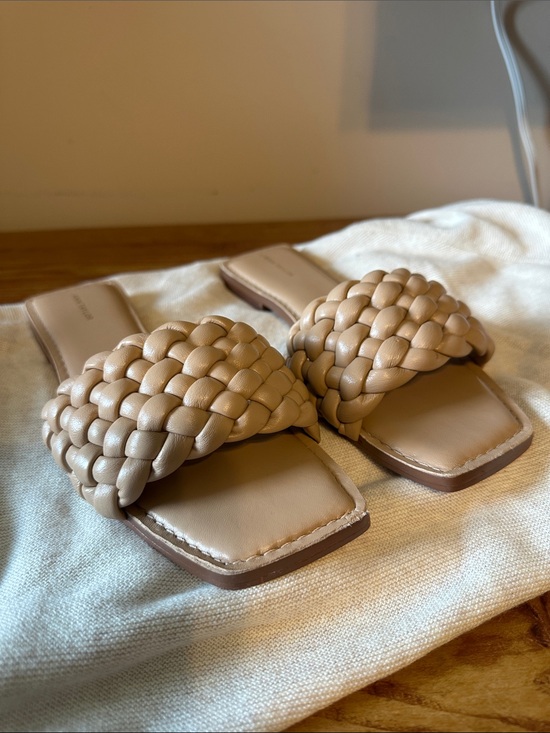 Ann Taylor Shoes - Ann Taylor Woven Slide Sandals in Beige
